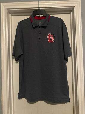 Nike Golf Dri-FIT St. Louis Cardinals Heathered Gray Short Sleeve Polo